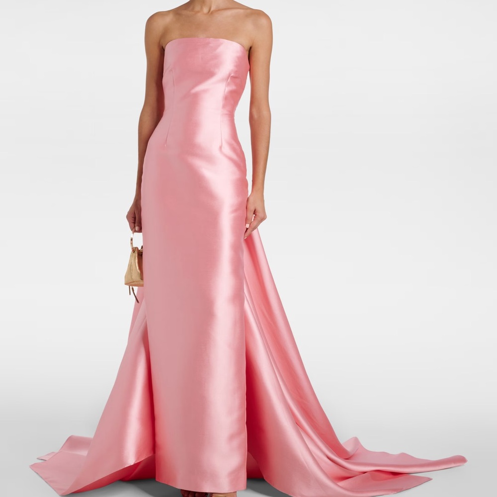 Solace London Imani Strapless Pink Gown